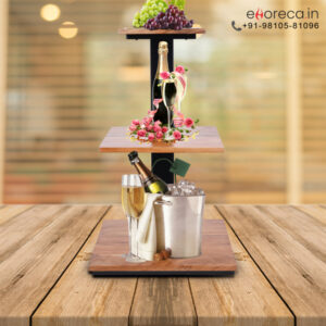 3-Tier Wooden Food Display Stand