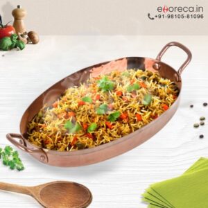 SS HAMMERED OVAL SERVING DISH