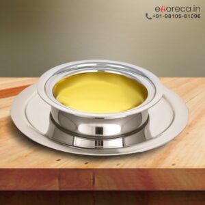 SS BUTTER DISH WITH LID