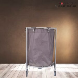 SS LINEN ROUND LAUNDRY TROLLEY