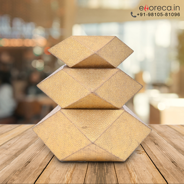 BRASS BUFFET DIAMOND RISER SET