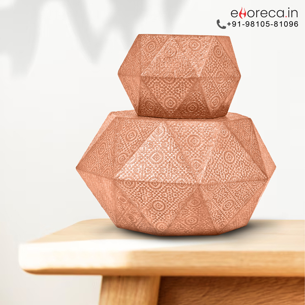 COPPER DIAMOND SHAPE RISER SET