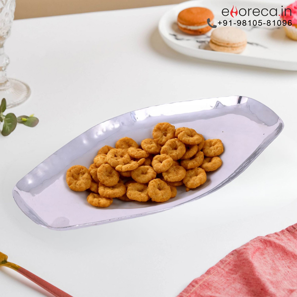 HAMMERED ABSTRACT OVAL PLATTER