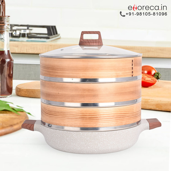 Dimsum Steamer with Glass Lid